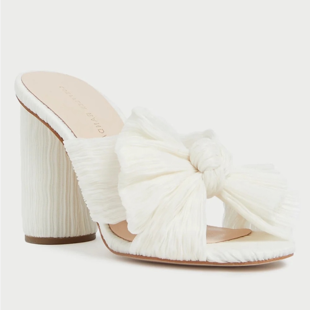 Loffler Randall Penny Pearl Pleated Bow Heel. Size 7.5. Never worn